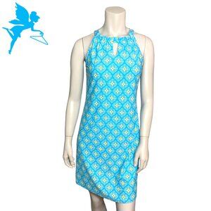 JUDE CONNALLY Lisa Halter Dress in Turquoise Mosaic Tile